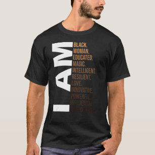 Camiseta Sou Negra História Negra Mês Educada Blac