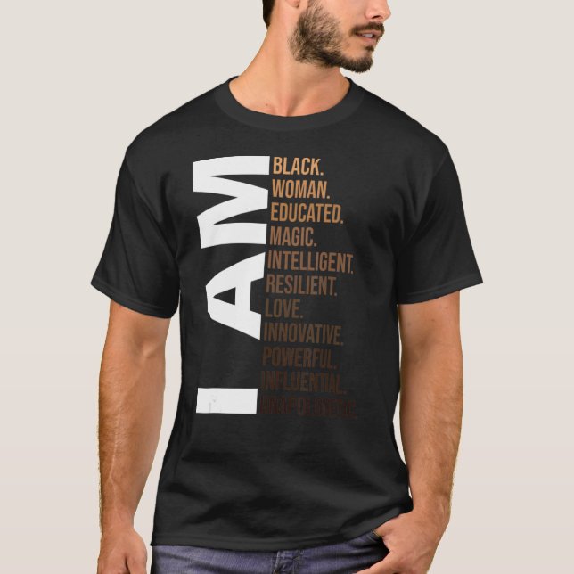 Camiseta Sou Negra História Negra Mês Educada Blac (Frente)