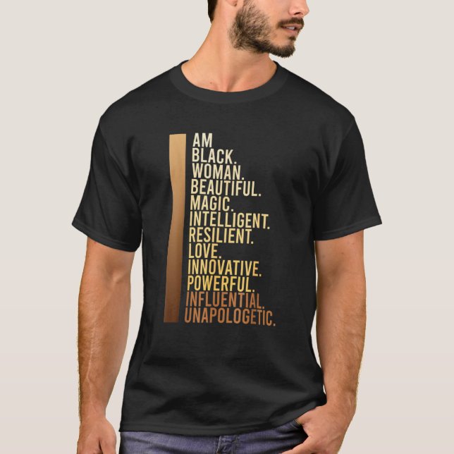 Camiseta Sou Negra História Negra Mês Educada Blac (Frente)