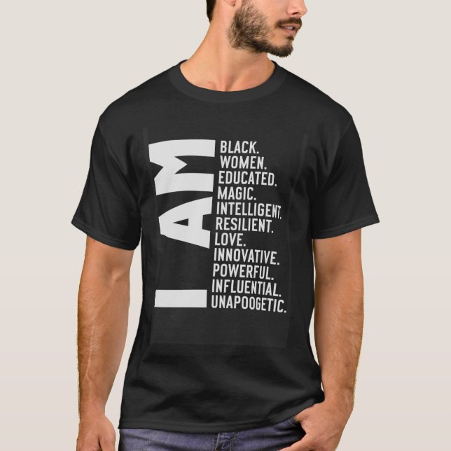 Camiseta Sou Negra História Negra Mês Educada Blac (Frente)