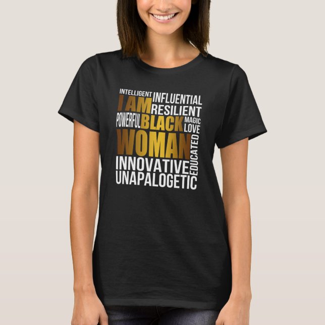 Camiseta Sou Negra História Negra Mês Educada Blac (Frente)
