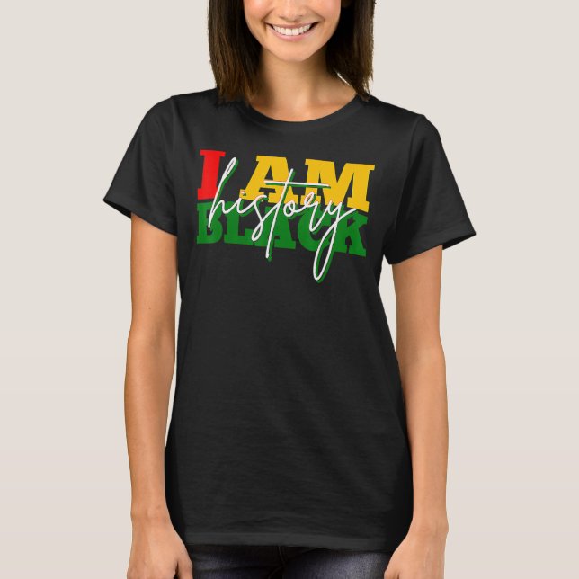 Camiseta Sou Negra História Negra Mês Educada Blac (Frente)
