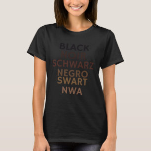 Camiseta Sou negro em línguas do mundo