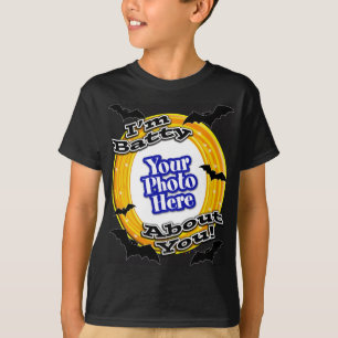 Camiseta Sou o Batty por ti Foto Assustadora Bats Preto
