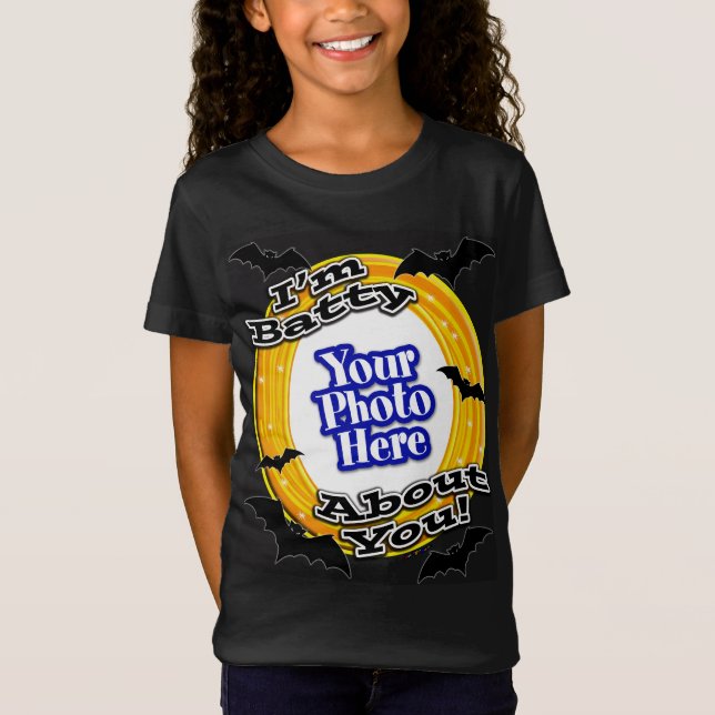 Camiseta Sou o Batty por ti Foto Assustadora Bats Preto (Frente)