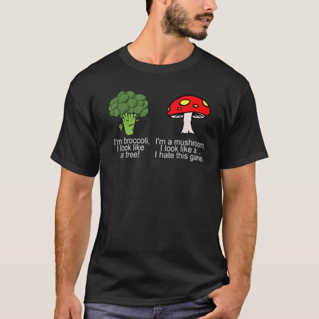 Camiseta Sou o Broccoli. Pareço um Cogumelo de Árvore. (Frente)