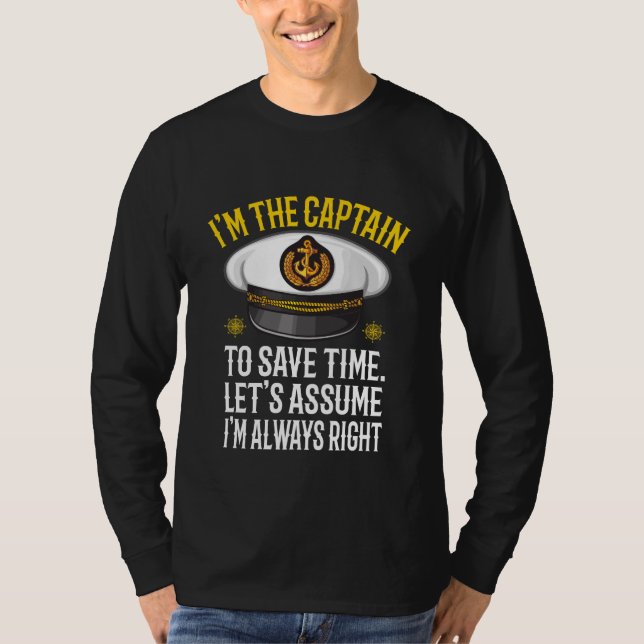 Camiseta Sou o Capitão Vamos, suponho que estou sempre cert (Frente)