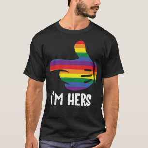 Camiseta Sou o Casal Lésbica Arco-Íris Engraçado Orgulho LG