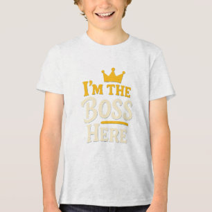 Camiseta Sou o Chefe Aqui - Coroa Engraçada