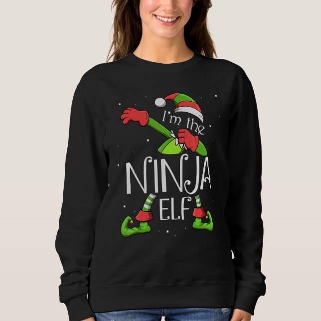 Camiseta Sou o Elfo Ninja Dabbing Santa Claus Xmas para a F (Frente)