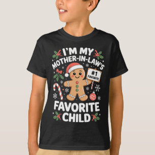 Camiseta Sou o Filho Favorito da Minha Sogra Natal Gengibre