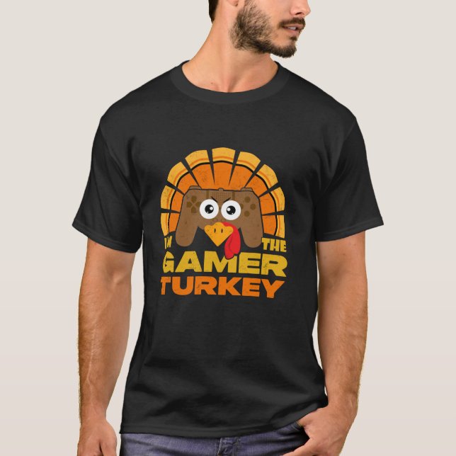 Camiseta Sou o Gamer Turkey Video Game Controller Thankg (Frente)
