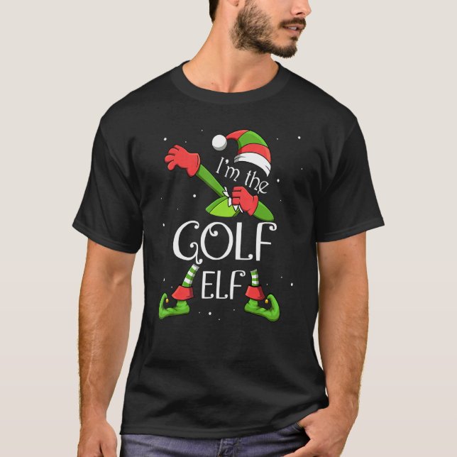 Camiseta Sou o Golf Elf Dabbing Santa Claus Xmas Família C (Frente)