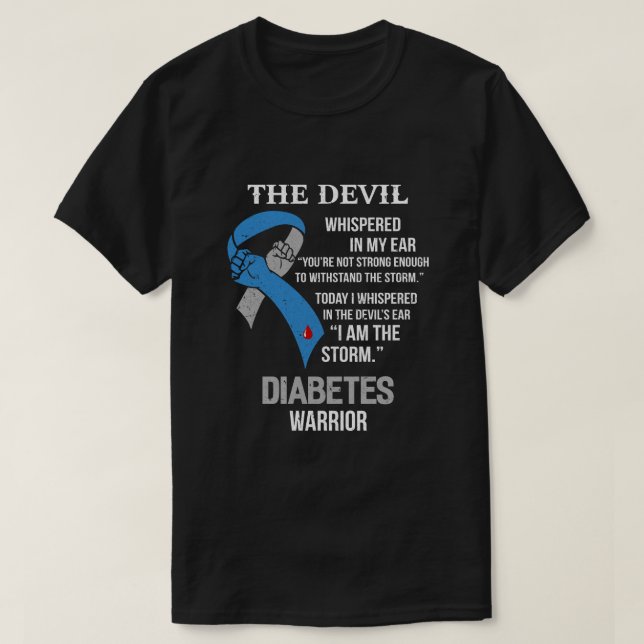Camiseta Sou O Guerreiro De Sensibilização Para Diabetes  (Frente do Design)