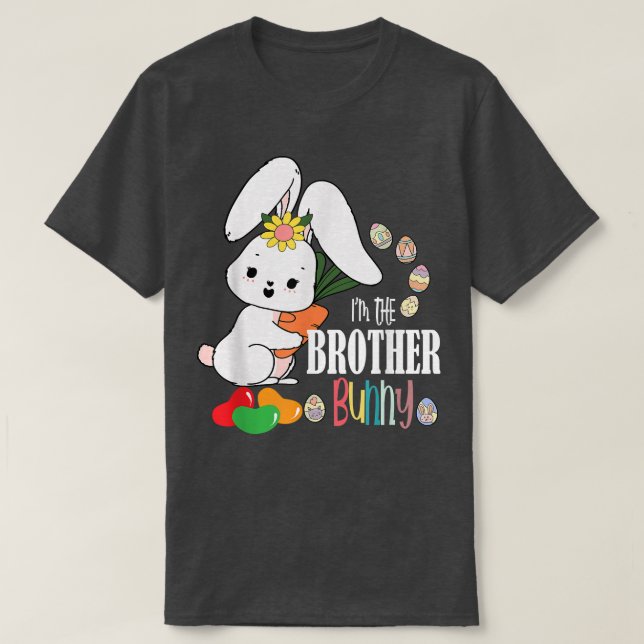 Camiseta Sou o Irmão Coelhinho da Páscoa Familiar (Frente do Design)