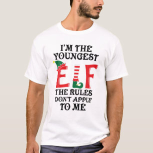 Camiseta Sou o mais jovem Elf As regras não se aplicam a m