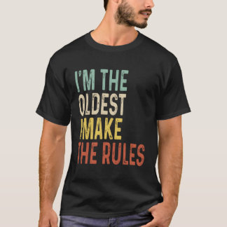 Camiseta Sou O Mais Velho Que Faço As Regras Vintage Irmão