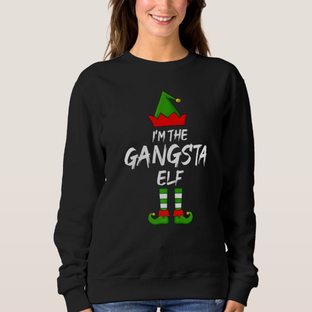 Camiseta Sou o Natal da família Gangsta Elf. (Frente)