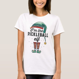 Camiseta Sou o Pickleball Elf Natal Gift Xmas