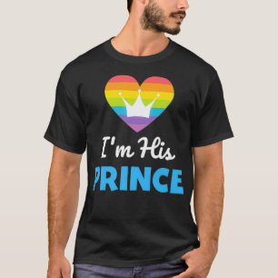 Camiseta Sou o Príncipe LGBTQ Rainbow T para Gay Namorado 