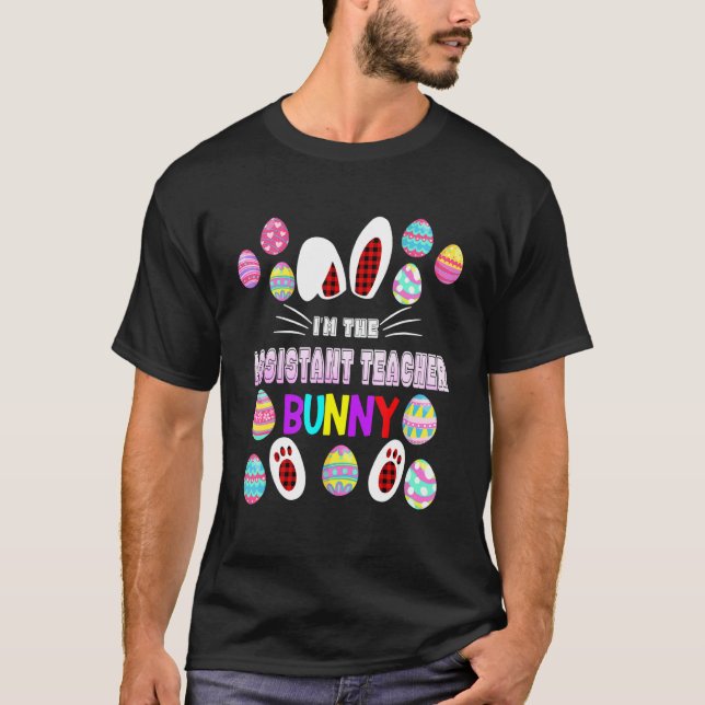 Camiseta Sou o professor assistente Bunny Felz pascoa Bunny (Frente)