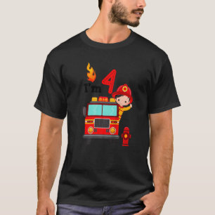 Camiseta Sou o quarto Aniversário do Motor de Fogo Truck To
