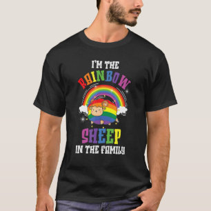 Camiseta Sou o Rainbow Sheep na família Lgbtq Lésbica