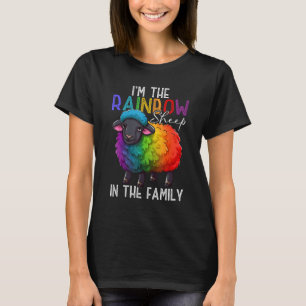 Camiseta Sou o Rainbow Sheep na Família para Black Lgbt