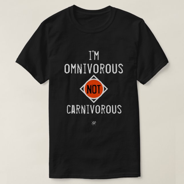 Camiseta Sou onivoroso, não carnívoro. (Frente do Design)