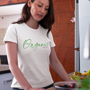 Camiseta Sou orgânico   Script Manuscrito Mínimo Elegante
