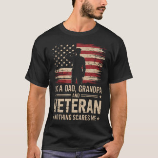 Camiseta Sou Pai, Avô e Veterano, Nada Me Assusta