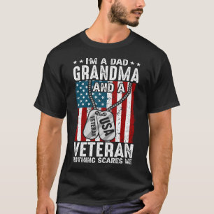 Camiseta Sou Pai GRANDMA E Veterano Nada me assusta