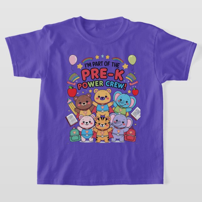 Camiseta "Sou parte da Equipe de Poder do Pré-Escolar!" – C (Postura )