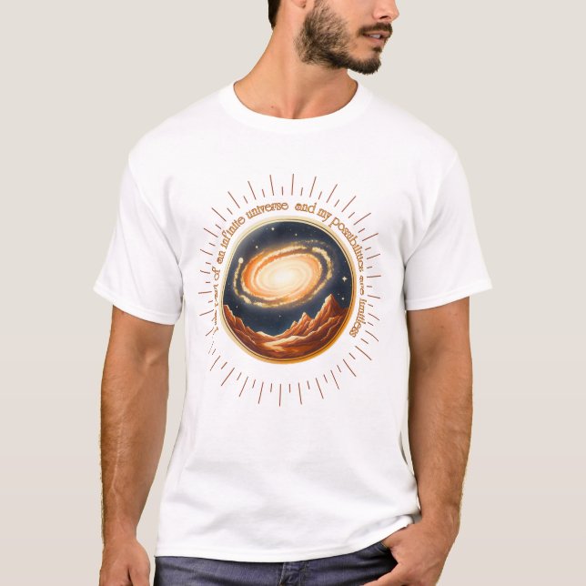 Camiseta Sou parte de um universo infinito. (Frente)