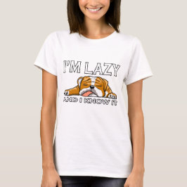 Camiseta Sou Preguiçoso e Eu Sei que é um Bulldog Inglês