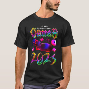 Camiseta Sou Professional Gamer 2023 Level Unlocked Video C