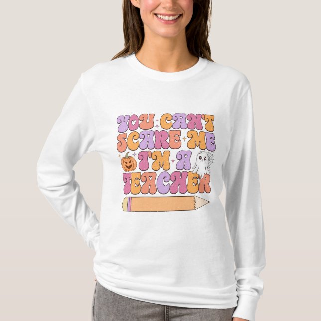 Camiseta Sou professor Halloween Long Sleeve (Frente)