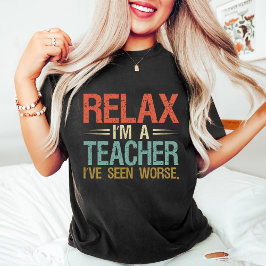 Camiseta Sou professor, já vi o pior Retro Vintage engraçad