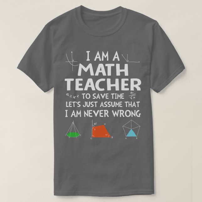 Camiseta Sou Professora De Matemática Que Nunca Estou Errad (Frente do Design)