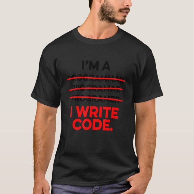 Camiseta Sou programador, escrevo código, cientista de comp (Frente)