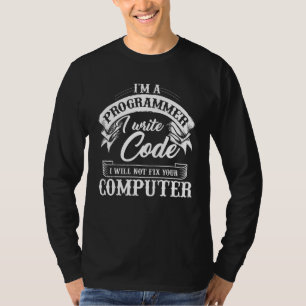 Camiseta Sou programador, escrevo código, um computador eng