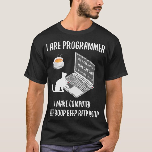 Camiseta Sou Programador Que Faço Um Bipe De Computador - E (Frente)