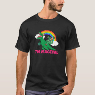Camiseta Sou Rua mágica. Dia de Patricks Unicorn Leprechau
