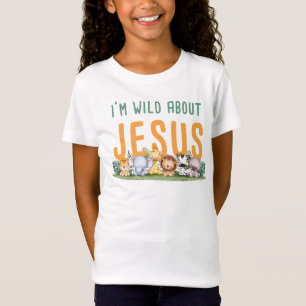 Camiseta Sou selvagem com Jesus Crianças e Mulheres Fé Cris