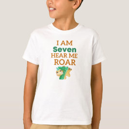 Camiseta Sou Sete Ouvir-me Roar Crianças de Aniversário T-R