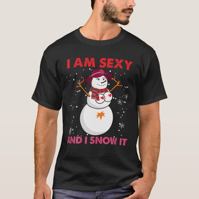 Camiseta Sou Sexy E Neve, Senhora Neve, Bom Natal (Frente)