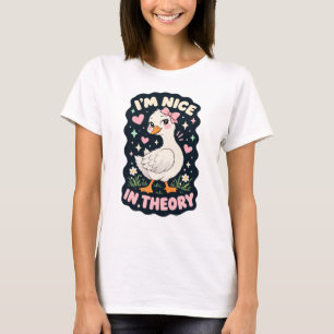 Camiseta Sou simpático na teoria humor de ganso