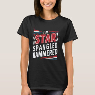 Camiseta Sou Star Spangled Hammered Engraçado 4 de julho Ce