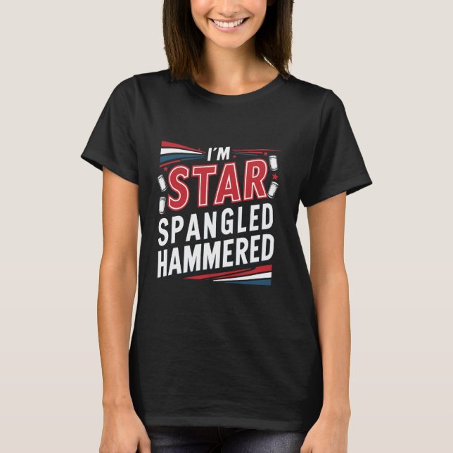 Camiseta Sou Star Spangled Hammered Engraçado 4 de julho Ce (Frente)