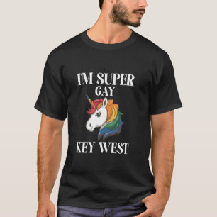 Camiseta Sou Super Gay Key West LGBTQ Unicórnio Arco-íris G